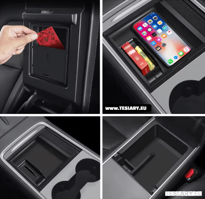 Tesla Model 3 / Y Accessories 4 Piece Kit Centre Console Organizer + Camera Privacy Cover - TESLARY Tesla Shop Accessories Europe Nederlands Dublin Cork Ireland Deutschland Espana Alicante France Italia