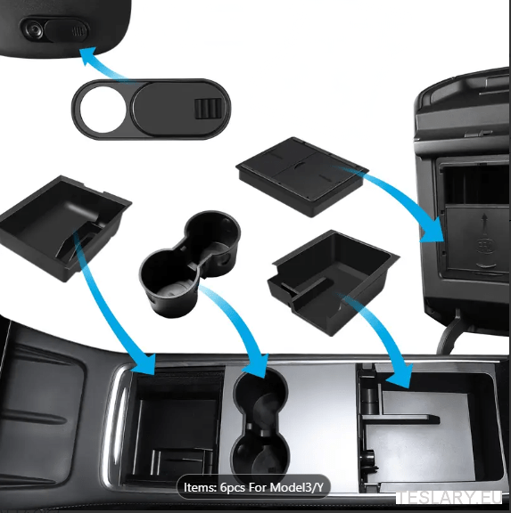 Tesla Model 3 / Y Accessories 6 Piece Organiser Package 6 - 1 KIT - TESLARY Tesla Shop Accessories Europe Nederlands Dublin Cork Ireland Deutschland Espana Alicante France Italia