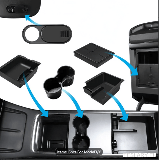 Tesla Model 3 / Y Accessories 6 Piece Organiser Package 6 - 1 KIT - TESLARY Tesla Shop Accessories Europe Nederlands Dublin Cork Ireland Deutschland Espana Alicante France Italia