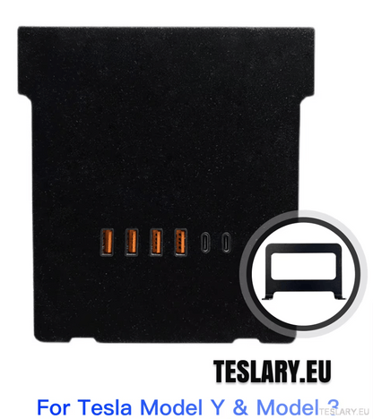 Tesla Model 3 / Y Centre Console Data Storage & USB Expansion Upgrade Panel - TESLARY Tesla Shop Accessories Europe Nederlands Dublin Cork Ireland Deutschland Espana Alicante France Italia