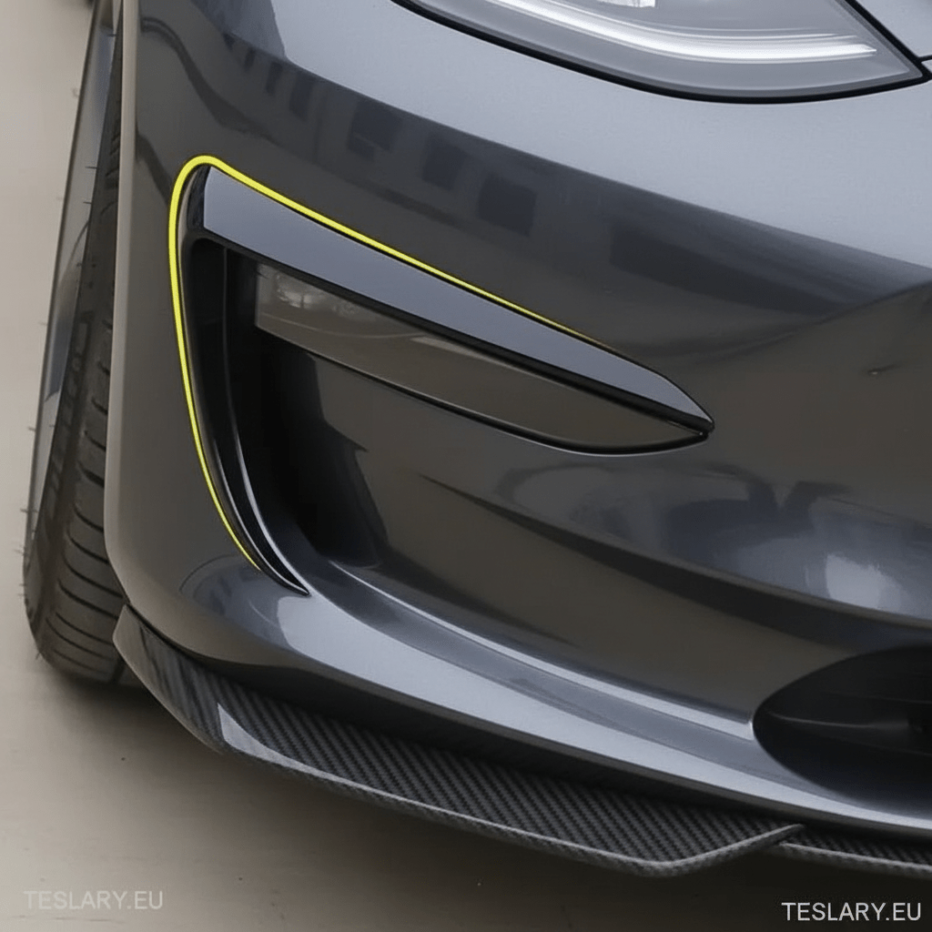 Tesla Model 3 / Y Mistlampen Windsplitter in Carbon Black Mat en Glanzend - TESLARY Tesla Shop Accessoires Europa Nederlands Dublin Cork Ierland Duitsland Spanje Alicante Frankrijk Italië