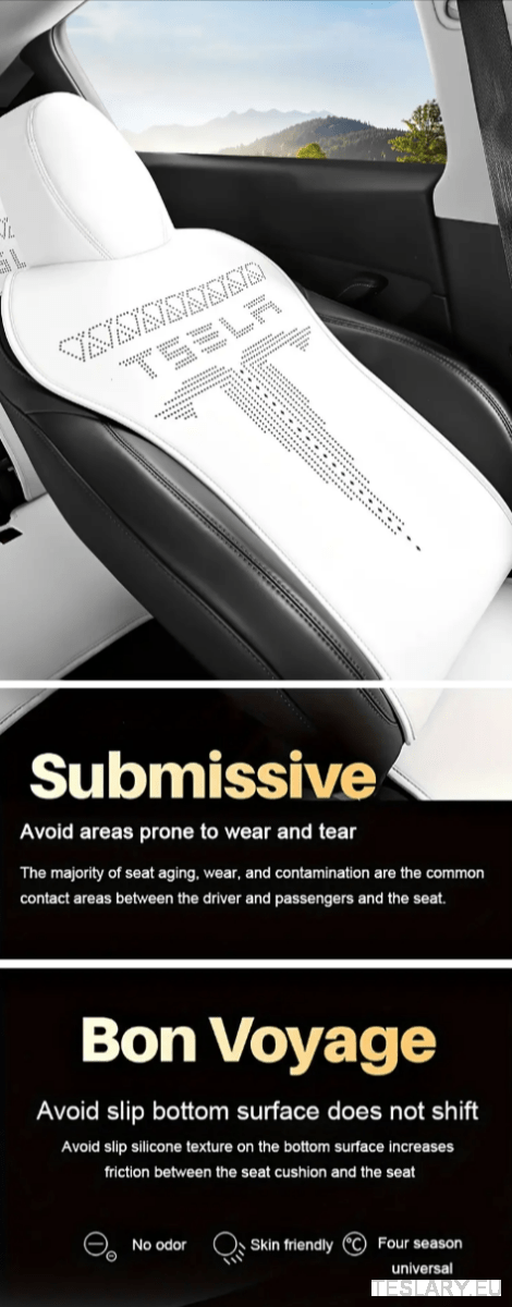 Tesla Model 3 / Y Nappa PU Leather Fitted Seat Protective Covers - TESLARY Tesla Shop Accessories Europe Nederlands Dublin Cork Ireland Deutschland Espana Alicante France Italia