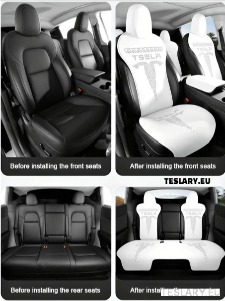 Tesla Model 3 / Y Nappa PU Leather Fitted Seat Protective Covers - TESLARY Tesla Shop Accessories Europe Nederlands Dublin Cork Ireland Deutschland Espana Alicante France Italia