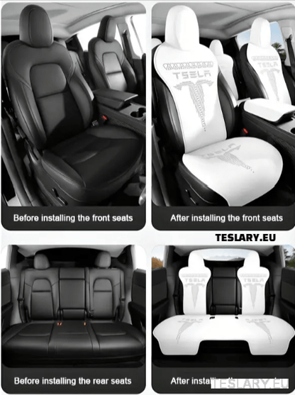 Tesla Model 3 / Y Nappa PU Leather Fitted Seat Protective Covers - TESLARY Tesla Shop Accessories Europe Nederlands Dublin Cork Ireland Deutschland Espana Alicante France Italia
