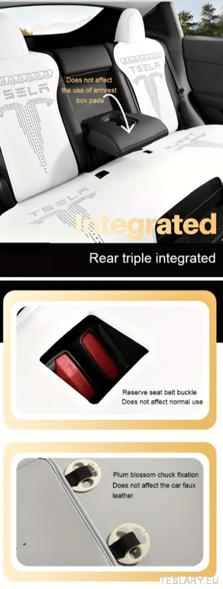 Tesla Model 3 / Y Nappa PU Leather Fitted Seat Protective Covers - TESLARY Tesla Shop Accessories Europe Nederlands Dublin Cork Ireland Deutschland Espana Alicante France Italia