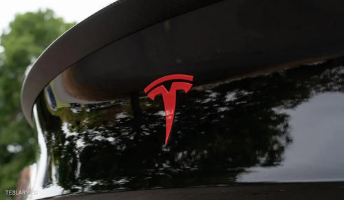 Tesla Μοντέλο 3 / y Λογότυπο πίσω ουράς μαύρο, άνθρακα, χρώμιο, κόκκινο