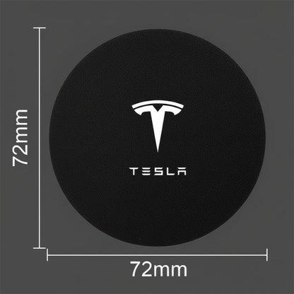 Tesla Model 3 YSX Mittelkonsolen-Bechereinsätze aus schwarzem Leder mit Logo - TESLARY Tesla Shop Zubehör Europa Niederlande Dublin Cork Irland Deutschland Spanien Alicante Frankreich Italien