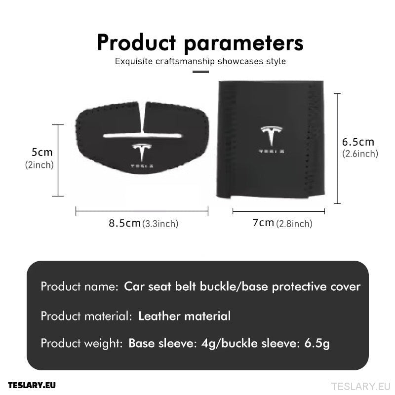 Tesla Model 3 Y S X Car Seat Belt Buckle Anti - scratch Protector with Tesla Logo - TESLARY Tesla Shop Accessories Europe Nederlands Dublin Cork Ireland Deutschland Espana Alicante France Italia