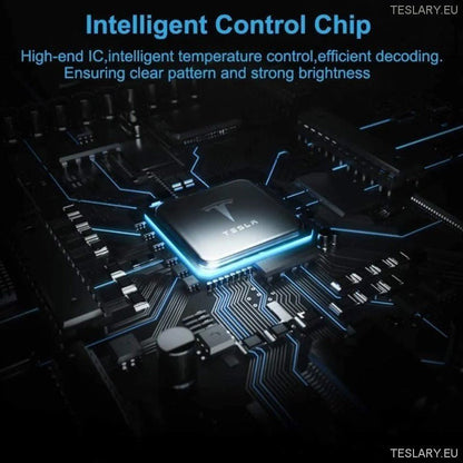 Tesla Model 3 / Y / S / X Door Projector Lights Plaid & Logo Style - TESLARY Tesla Shop Accessories Europe Nederlands Ireland Deutschland Espana Alicante France Italia