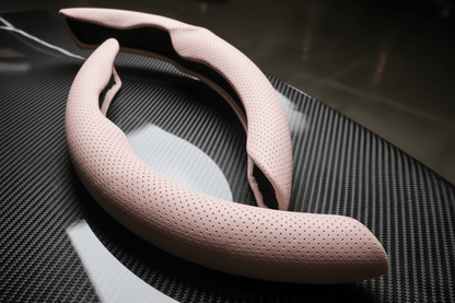 Pink PU LEather Steering Wheel Cover for the Tesla Model 3 Y Highland Juniper Comprar en Europa TESLARY.EU