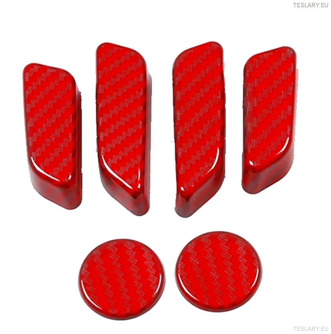 Tesla Model 3 / Y Seat Control Button Full 3D Protective Covers Carbon Fiber Style In Black , Red or Blue - TESLARY Tesla Shop Accessories Europe Nederlands Dublin Cork Ireland Deutschland Espana Alicante France Italia