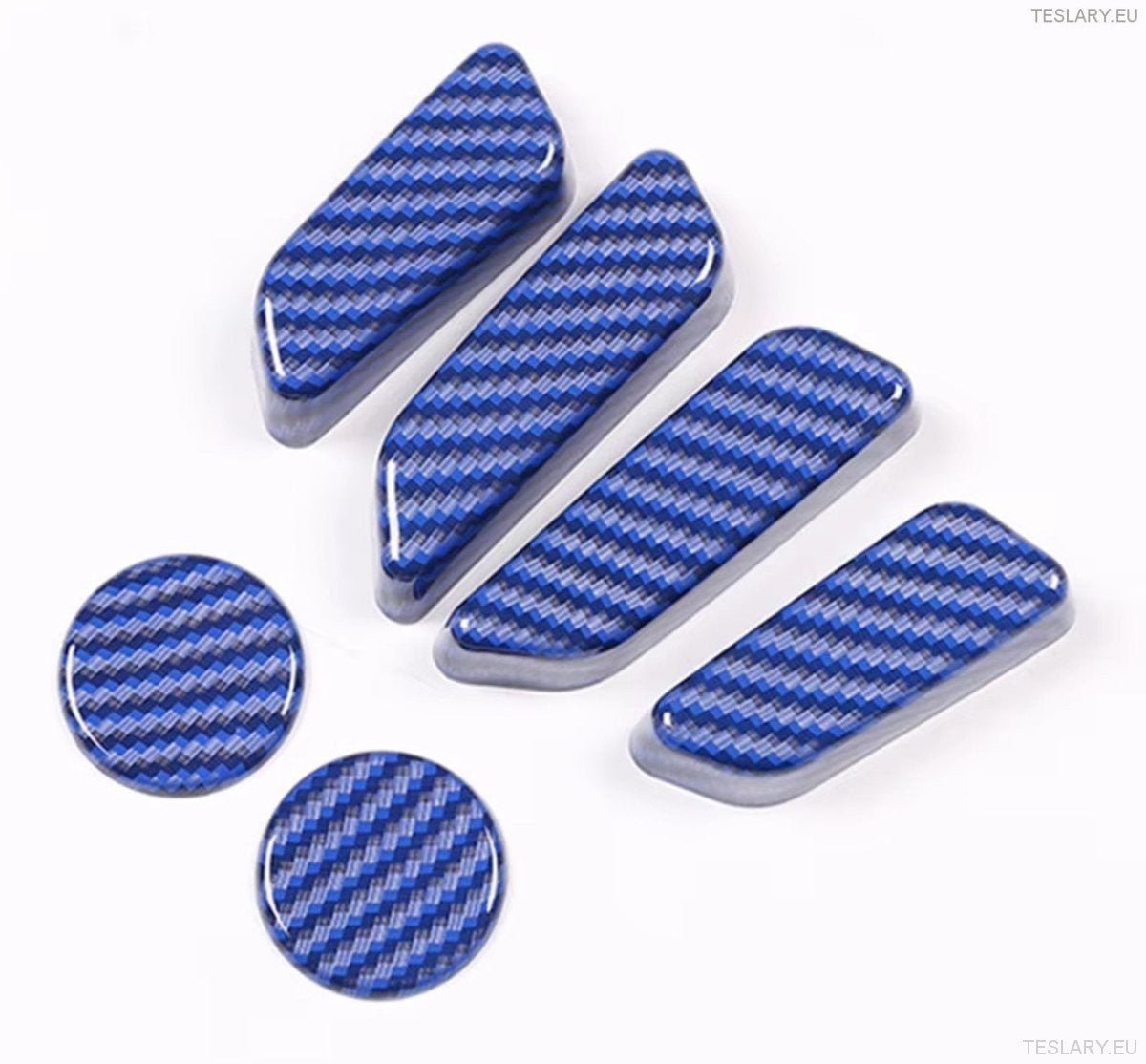Tesla Model 3 / Y Seat Control Button Full 3D Protective Covers Carbon Fiber Style - TESLARY Tesla Shop Accessories Europe Nederlands Ireland Deutschland Espana Alicante France Italia