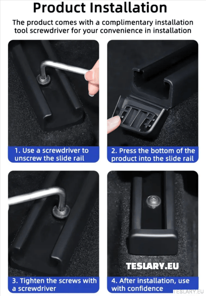 Tesla Model 3 / Y Seat Rail Protectors ( 4 Pieces ) UPGRADED 2025 VERSION - TESLARY Tesla Shop Accessories Europe Nederlands Dublin Cork Ireland Deutschland Espana Alicante France Italia