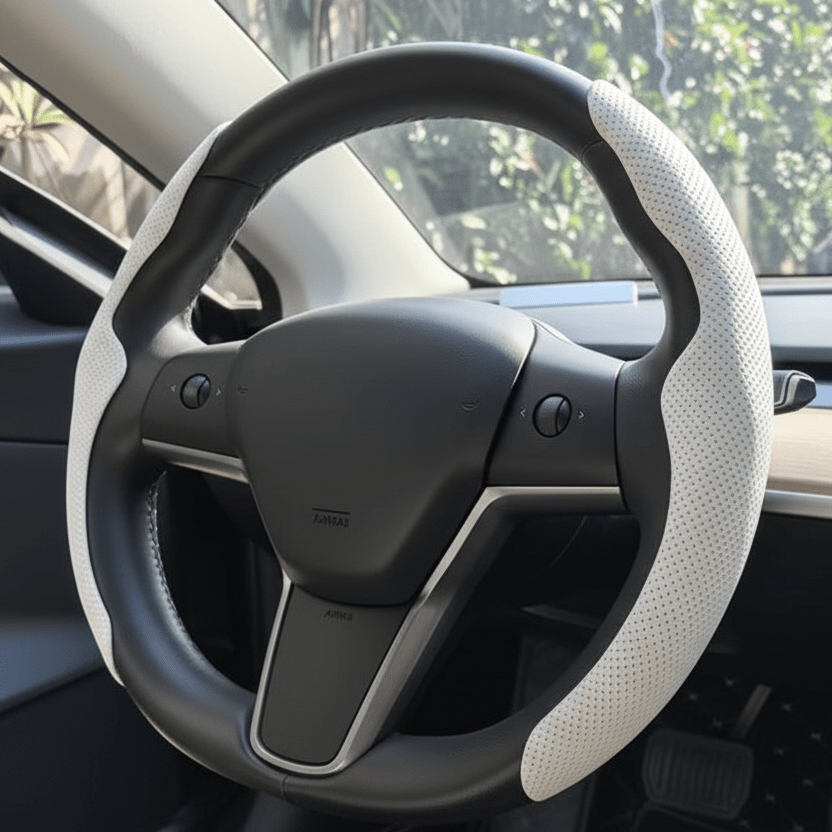 Tesla Model 3 / Y Housse de volant ultra-mince absorbant la transpiration pour l'été - TESLARY Tesla Shop Accessoires Europe Pays-Bas Dublin Cork Irlande Allemagne Espagne Alicante France Italie