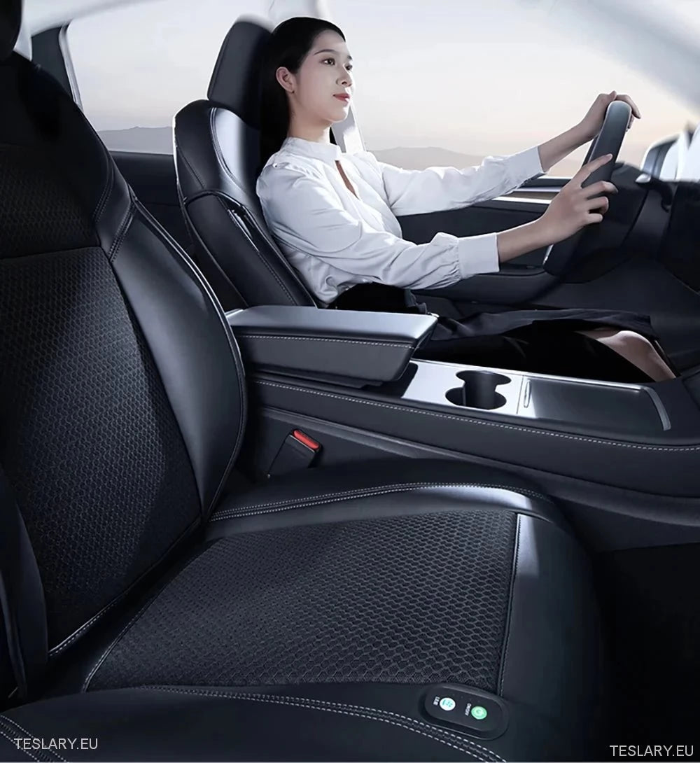 Tesla Model 3 / Y Ventilated Seat Covers in Black or White Pu Leather - TESLARY Tesla Shop Accessories Europe Nederlands Ireland Deutschland Espana Alicante France Italia