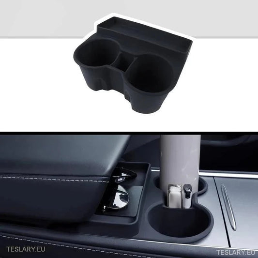 Tesla Model 3/Y Black Silicone Cup Holder & Storage - Tesla Shop Europe - TESLARY.IE Ireland - France boutique- Deutschland Geschäft- España comercio - Nederland winkel- TESLARY.IE