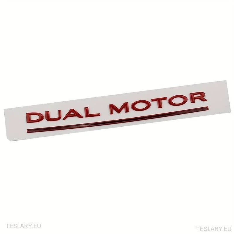 Tesla Model 3/Y Dual Motor Logo Emblem Black , Red , Chrome , Gold - TESLARY Tesla Shop Accessories Europe Nederlands Ireland Deutschland Espana Alicante France Italia