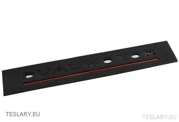 Tesla Model 3/Y Dual Motor Logo Emblem Black , Red , Chrome , Gold - TESLARY Tesla Shop Accessories Europe Nederlands Ireland Deutschland Espana Alicante France Italia
