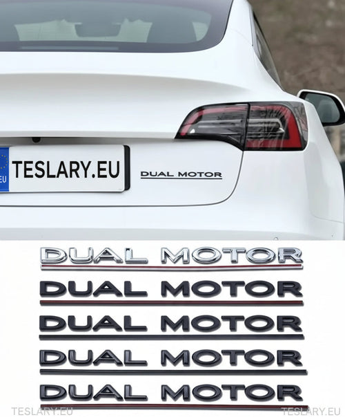 Tesla Model 3/Y Dual Motor Logo Emblem - Tesla Shop Europe - TESLARY.IE Ireland - France boutique- Deutschland Geschäft- España comercio - Nederland winkel- TESLARY.IE