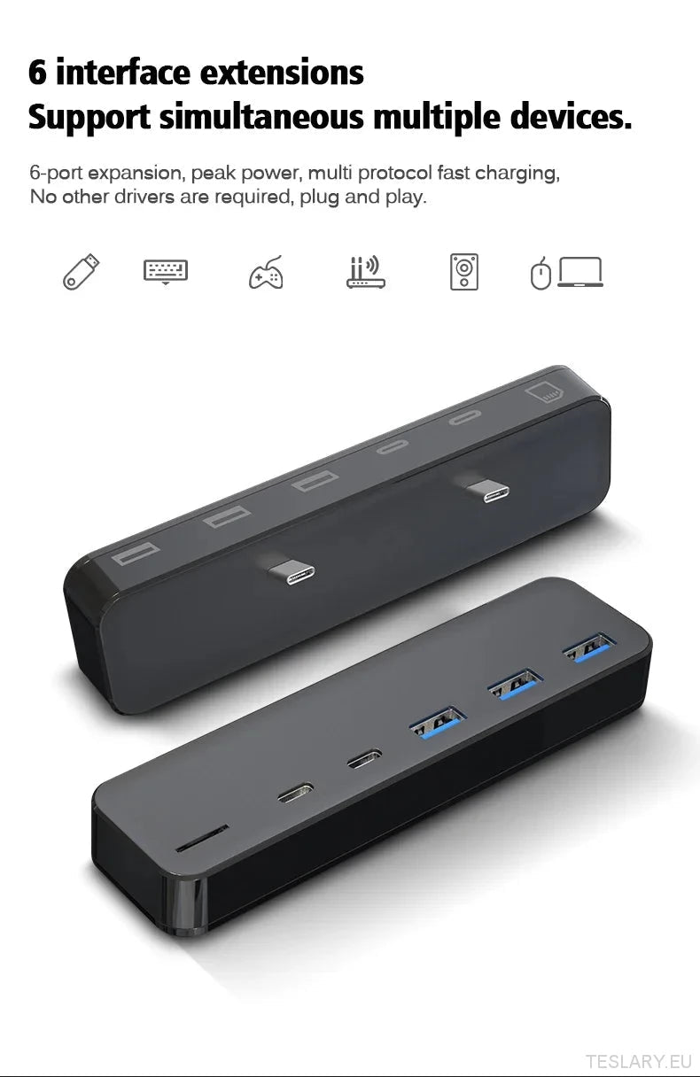 Tesla Model 3/Y USB-hub en oplaadstation - TESLARY Tesla Shop Accessoires Europa Nederlands Dublin Cork Ierland Duitsland Spanje Alicante Frankrijk Italië