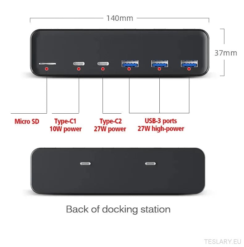 Tesla Model 3/Y USB-hub en oplaadstation - TESLARY Tesla Shop Accessoires Europa Nederlands Dublin Cork Ierland Duitsland Spanje Alicante Frankrijk Italië