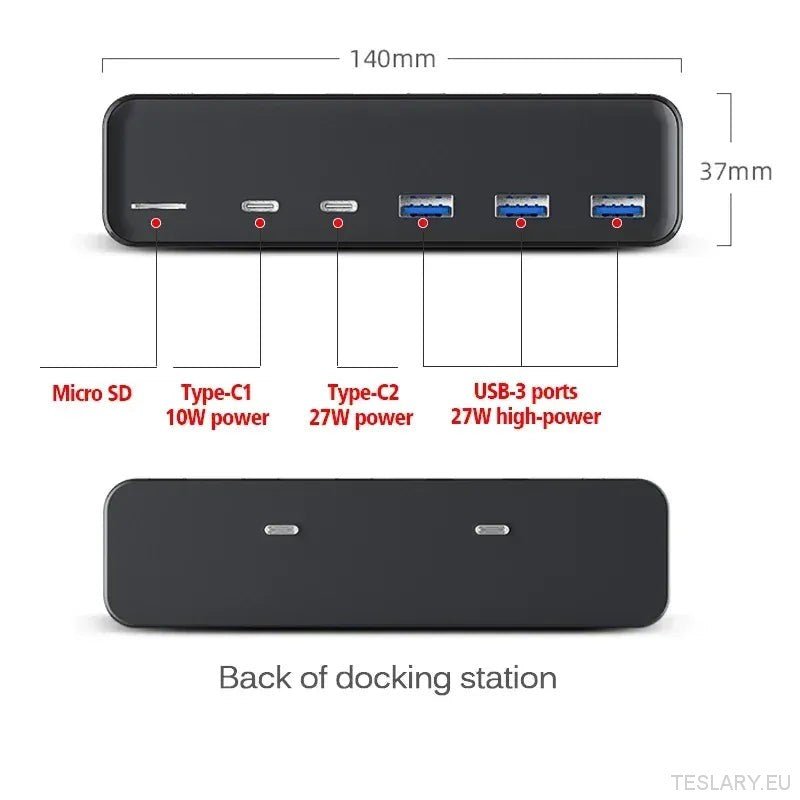 Tesla Model 3/Y USB-hub en oplaadstation - TESLARY Tesla Shop Accessoires Europa Nederlands Dublin Cork Ierland Duitsland Spanje Alicante Frankrijk Italië