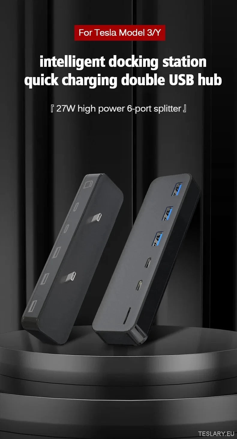 Tesla Model 3/Y USB-hub en oplaadstation - TESLARY Tesla Shop Accessoires Europa Nederlands Dublin Cork Ierland Duitsland Spanje Alicante Frankrijk Italië