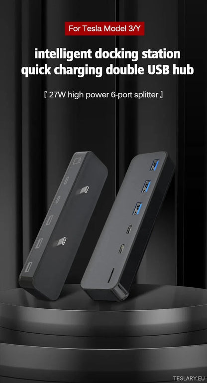 Tesla Model 3/Y USB-hub en oplaadstation - TESLARY Tesla Shop Accessoires Europa Nederlands Dublin Cork Ierland Duitsland Spanje Alicante Frankrijk Italië