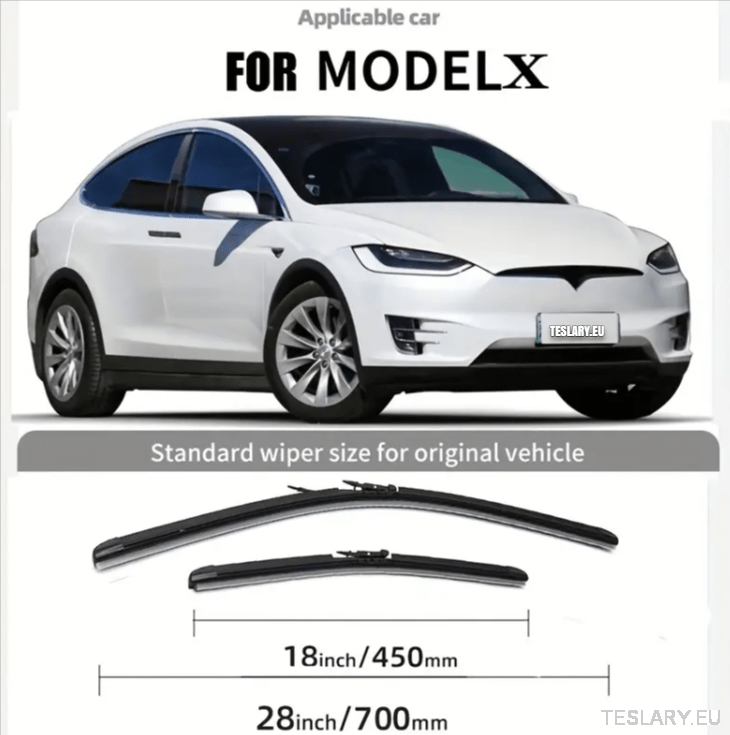 TESLA MODEL X WIPER BLADE KIT ( BOTH WIPERS ) 18 / 28 2016 - 2020 LHD - TESLARY Tesla Shop Accessories Europe Nederlands Dublin Cork Ireland Deutschland Espana Alicante France Italia