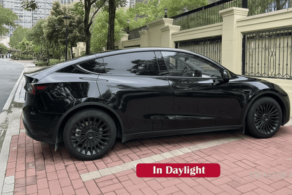 Tesla Model Y 19" Full Coverage Cyclone Wheel Covers - Gloss Black - TESLARY Tesla Shop Accessories Europe Nederlands Dublin Cork Ireland Deutschland Espana Alicante France Italia