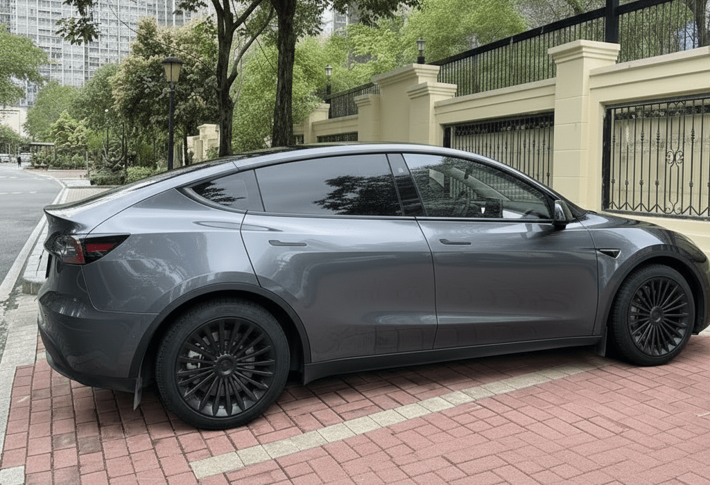 Tesla Model Y 19" Full Coverage Cyclone Wheel Covers - Gloss Black - TESLARY Tesla Shop Accessories Europe Nederlands Dublin Cork Ireland Deutschland Espana Alicante France Italia