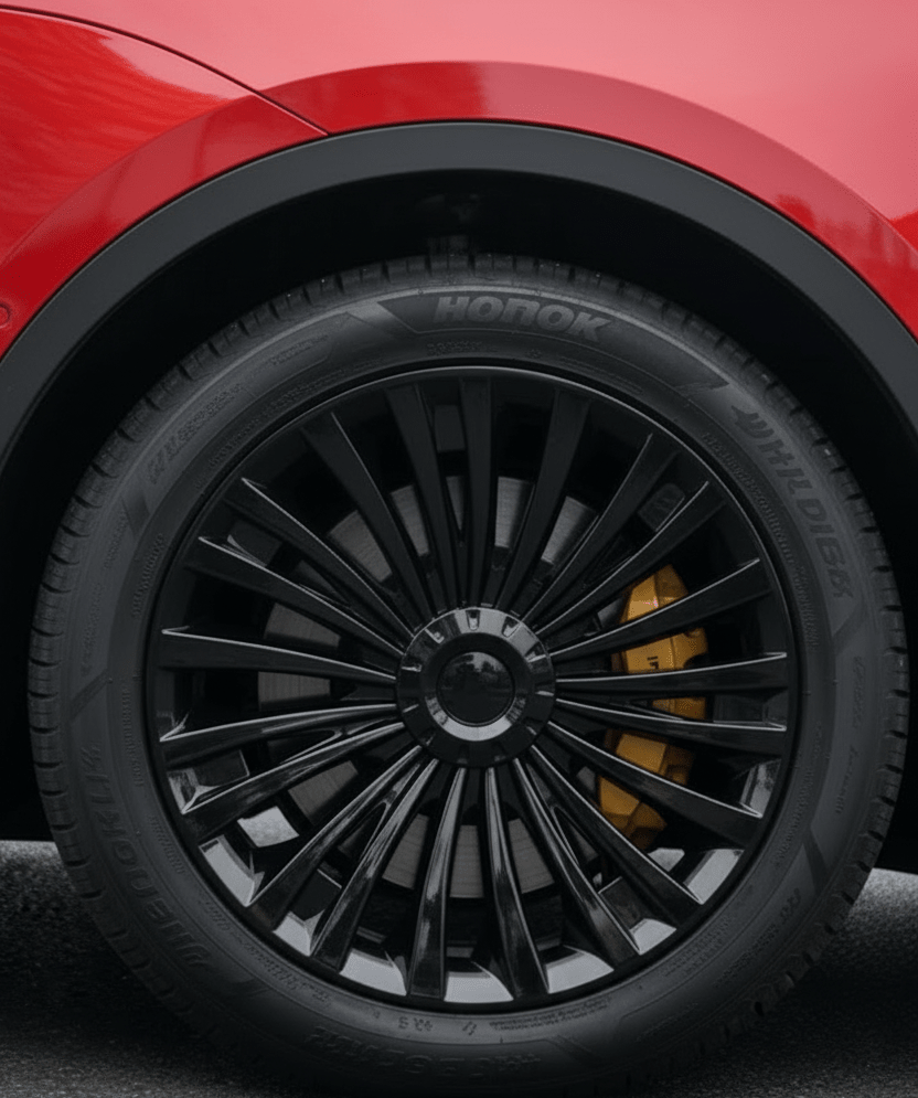 Tesla Model Y 19" Full Coverage Cyclone Wheel Covers - Gloss Black - TESLARY Tesla Shop Accessories Europe Nederlands Dublin Cork Ireland Deutschland Espana Alicante France Italia