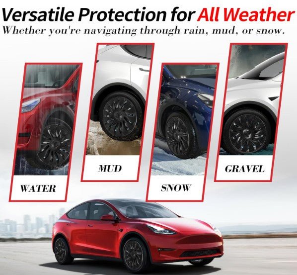 TESLA MODEL Y 19" FULL COVERAGE UBERTINE STYLE HUBCAPS - MATTE BLACK - TESLARY Tesla Shop Accessories Europe Nederlands Dublin Cork Ireland Deutschland Espana Alicante France Italia