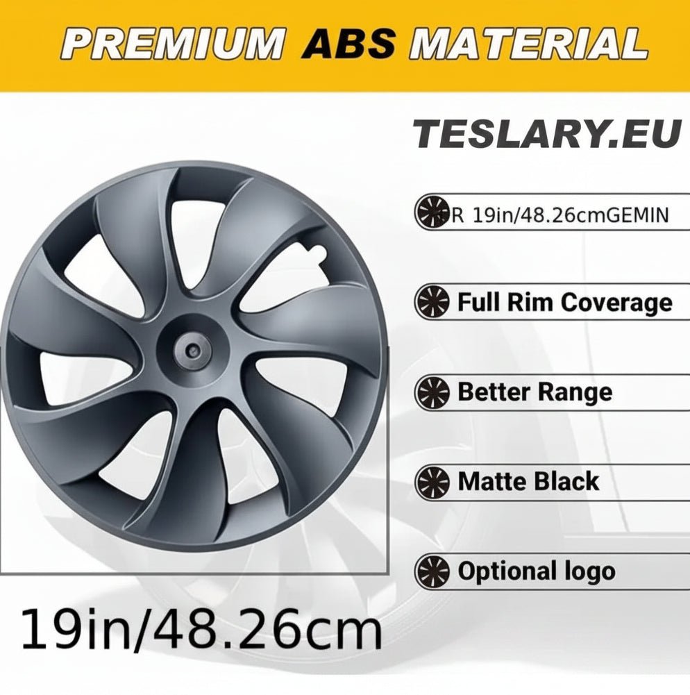 TESLA MODEL Y 19" UNIQUE S3 FULL COVER WHEEL COVERS MATT BLACK " LIMITED EDITION" - TESLARY Tesla Shop Zubehör Europa Niederlande Dublin Cork Irland Deutschland Spanien Alicante Frankreich Italien