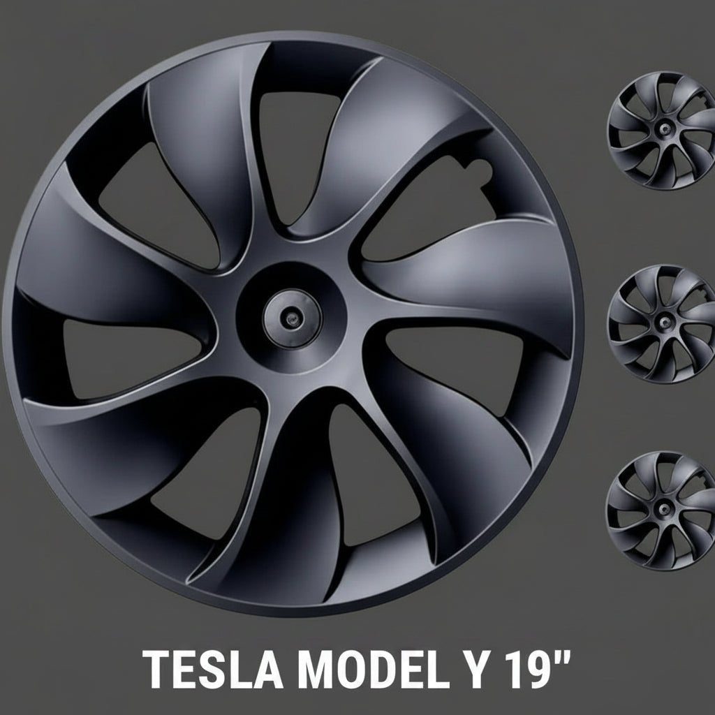TESLA MODEL Y 19" UNIQUE S3 FULL COVER WHEEL COVERS MATT BLACK " LIMITED EDITION" - TESLARY Tesla Shop Zubehör Europa Niederlande Dublin Cork Irland Deutschland Spanien Alicante Frankreich Italien