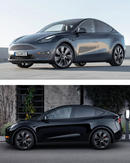 TESLA MODEL Y 19" UNIQUE S3 FULL COVER WHEEL COVERS MATT BLACK " LIMITED EDITION" - TESLARY Tesla Shop Zubehör Europa Niederlande Dublin Cork Irland Deutschland Spanien Alicante Frankreich Italien