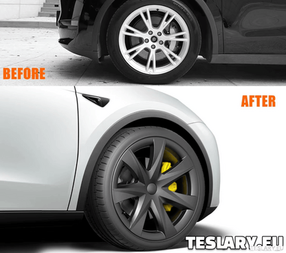 TESLA MODEL Y 19" UNIQUE S3 FULL COVER WHEEL HUBS - TESLARY Tesla Shop Accessories Europe Nederlands Dublin Cork Ireland Deutschland Espana Alicante France Italia
