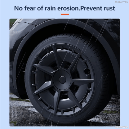 TESLA MODEL Y 19" UNIQUE S7 FULL COVER WHEEL HUBS - TESLARY Tesla Shop Accessories Europe Nederlands Dublin Cork Ireland Deutschland Espana Alicante France Italia