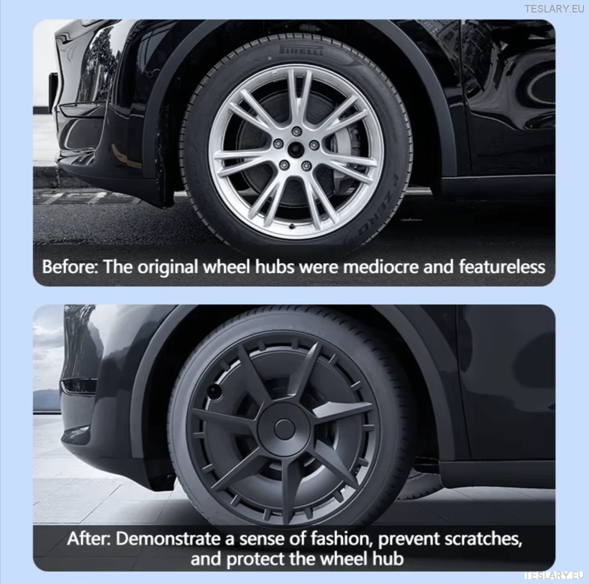 TESLA MODEL Y 19" UNIQUE S7 FULL COVER WHEEL HUBS - TESLARY Tesla Shop Accessories Europe Nederlands Dublin Cork Ireland Deutschland Espana Alicante France Italia