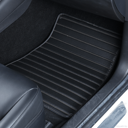 Tesla Model Y 2019 - 2025 Right - Hand Drive Car Mats, Three - Layer PVC Stripe Design, Luxury & Durable Floor Mat Accessories for Car Interior - TESLARY Tesla Shop Accessories Europe Nederlands Dublin Cork Ireland Deutschland Espana Alicante France Italia