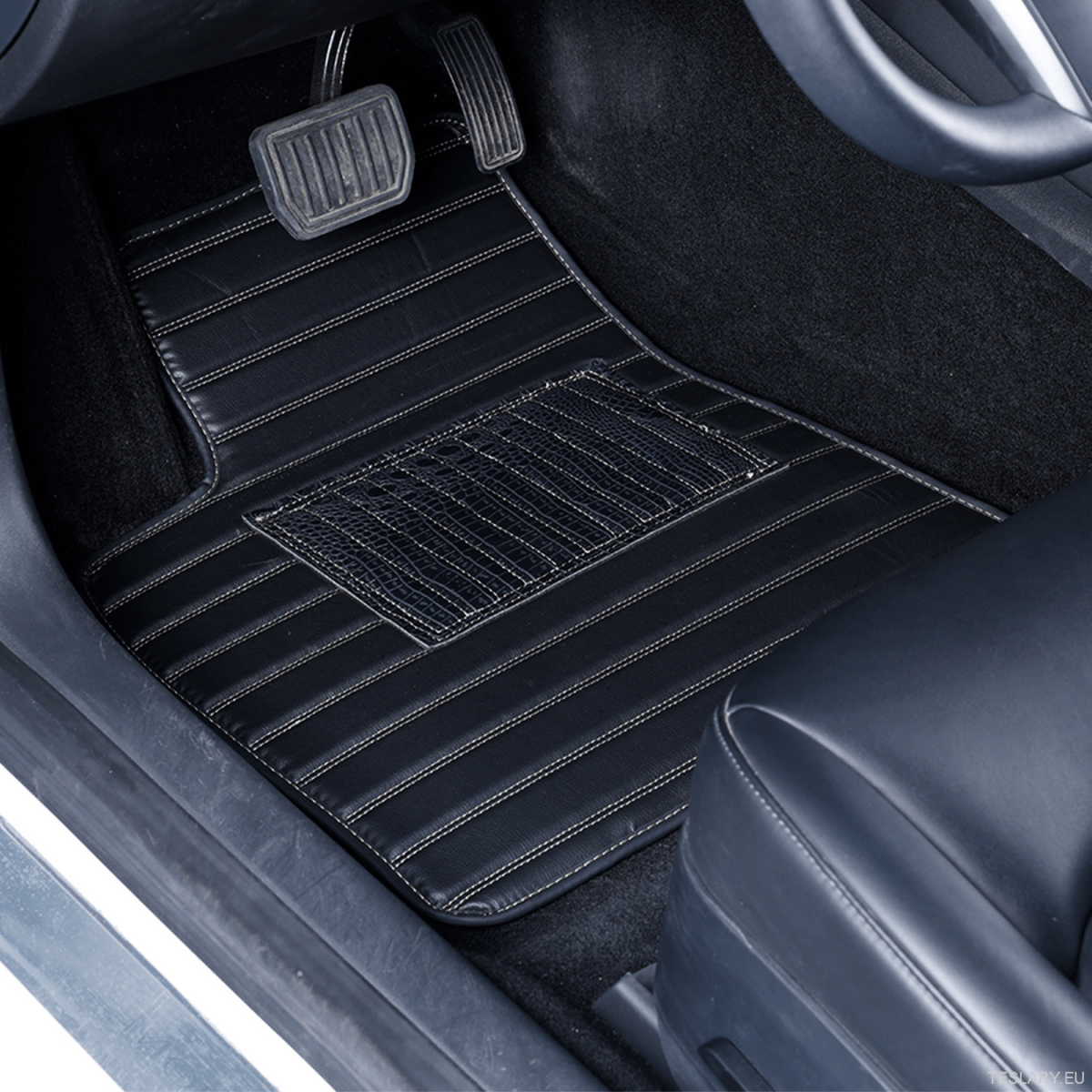 Tesla Model Y 2019 - 2025 Right - Hand Drive Car Mats, Three - Layer PVC Stripe Design, Luxury & Durable Floor Mat Accessories for Car Interior - TESLARY Tesla Shop Accessories Europe Nederlands Dublin Cork Ireland Deutschland Espana Alicante France Italia