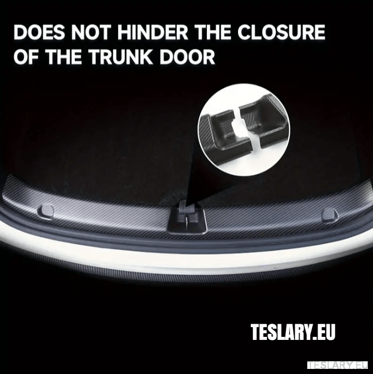 Tesla Model Y 2021 - 2024 ABS Trunk Protector Guard Carbon Fiber Style - TESLARY Tesla Shop Accessories Europe Nederlands Dublin Cork Ireland Deutschland Espana Alicante France Italia