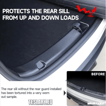 Tesla Model Y 2021 - 2024 ABS Trunk Protector Guard Carbon Fiber Style - TESLARY Tesla Shop Accessories Europe Nederlands Dublin Cork Ireland Deutschland Espana Alicante France Italia