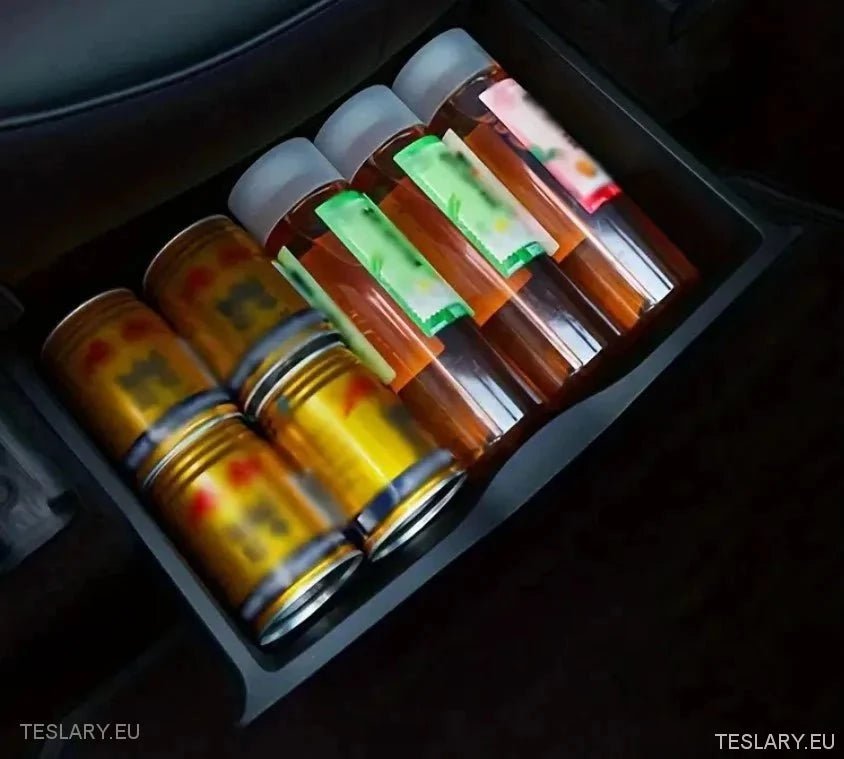 Tesla Model Y Front & Rear TPU Seat Tray Drawer Organisers - TESLARY Tesla Shop Accessories Europe Nederlands Dublin Cork Ireland Deutschland Espana Alicante France Italia