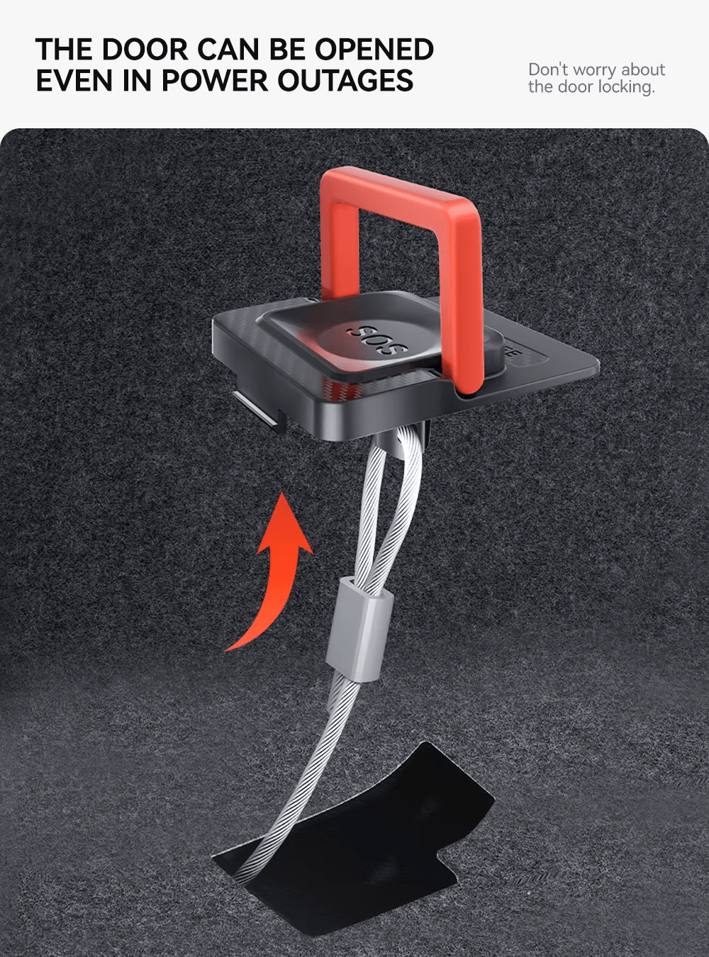 Tesla Model Y Juniper / Model 3 Highland - Rear Door Emergency Handle - Mechanical Unlock for Switch Pull Rope - TESLARY Tesla Shop Accessories Europe Nederlands Dublin Cork Ireland Deutschland Espana Alicante France Italia