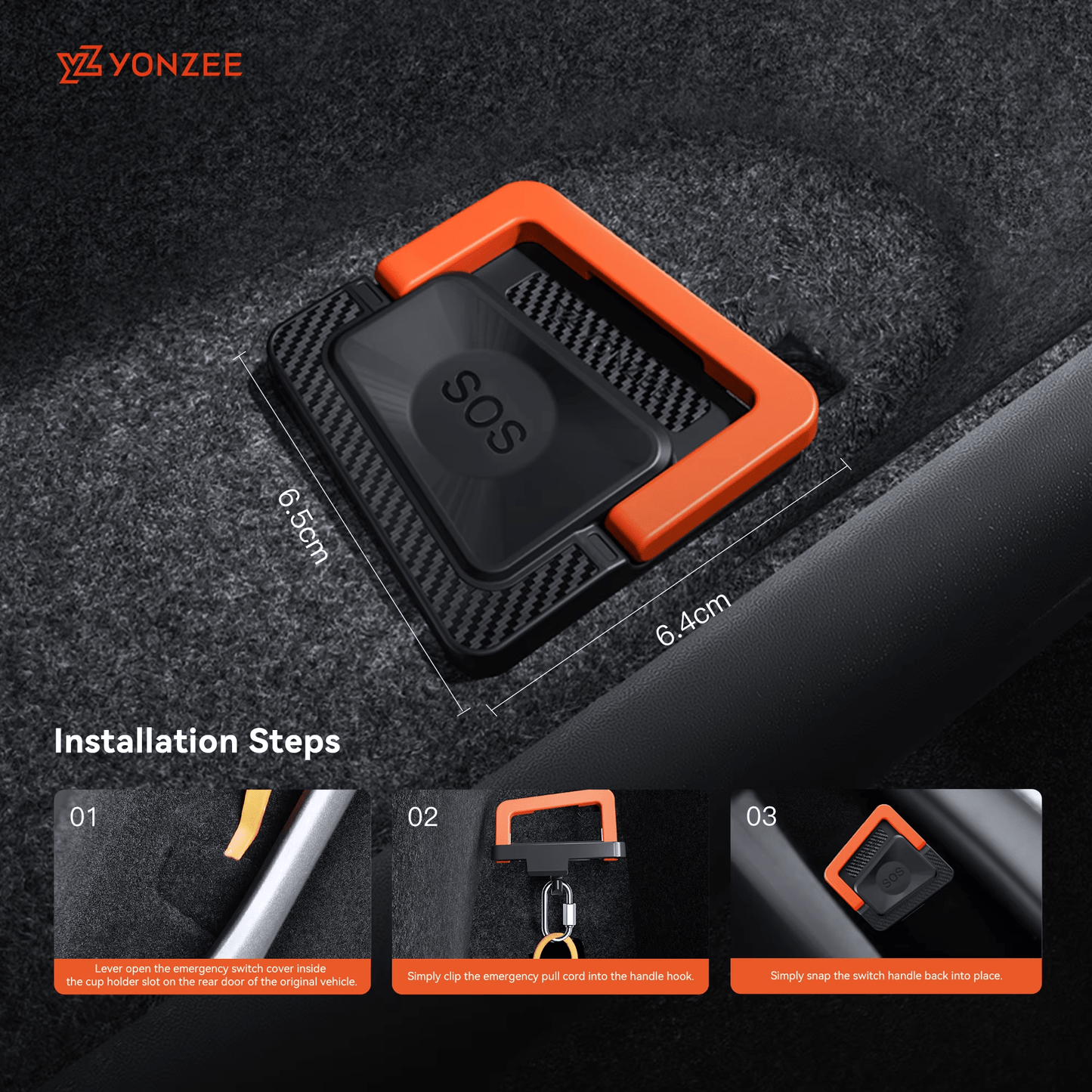 Tesla Model Y Juniper / Model 3 Highland - Rear Door Emergency Handle - Mechanical Unlock for Switch Pull Rope - TESLARY Tesla Shop Accessories Europe Nederlands Dublin Cork Ireland Deutschland Espana Alicante France Italia