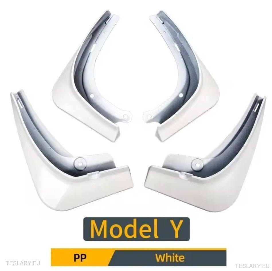 Tesla Model Y Mud Flaps / Splash Guards TPU / Black Carbon or White - TESLARY Tesla Shop Accessories Europe Nederlands Ireland Deutschland Espana Alicante France Italia