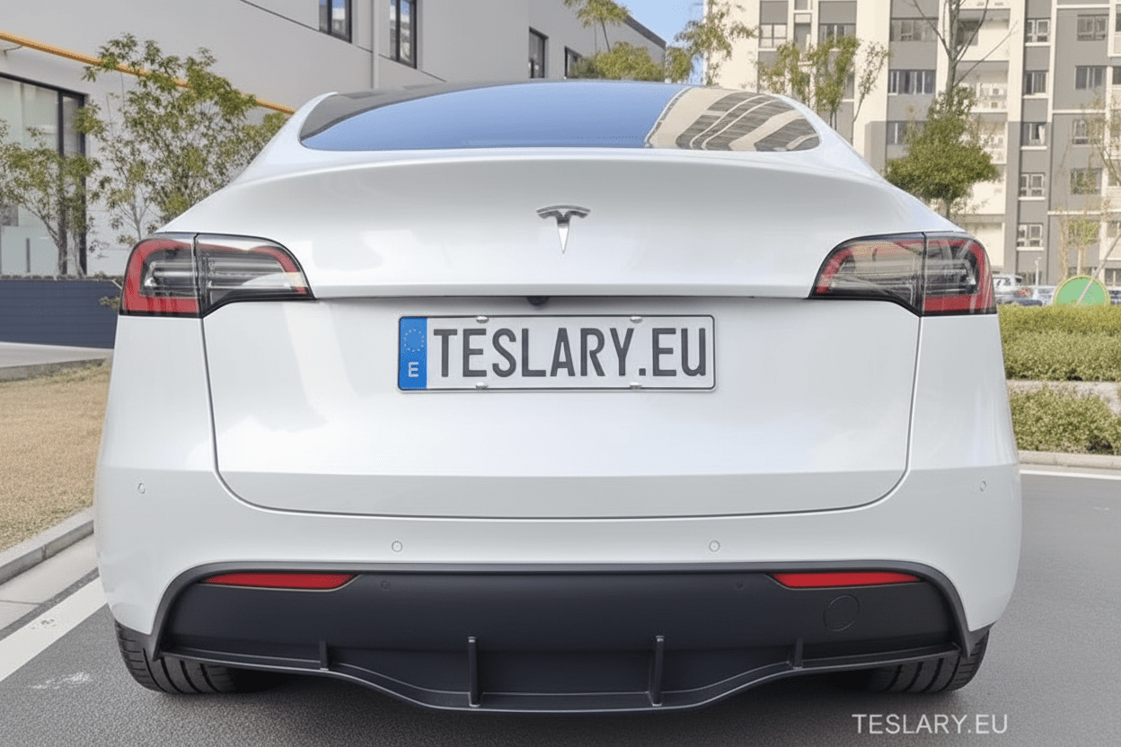 TESLA MODEL Y REAR BUMPER DIFFUSER ABS CUSTOM FIT - TESLARY Tesla Shop Accessories Europe Nederlands Dublin Cork Ireland Deutschland Espana Alicante France Italia