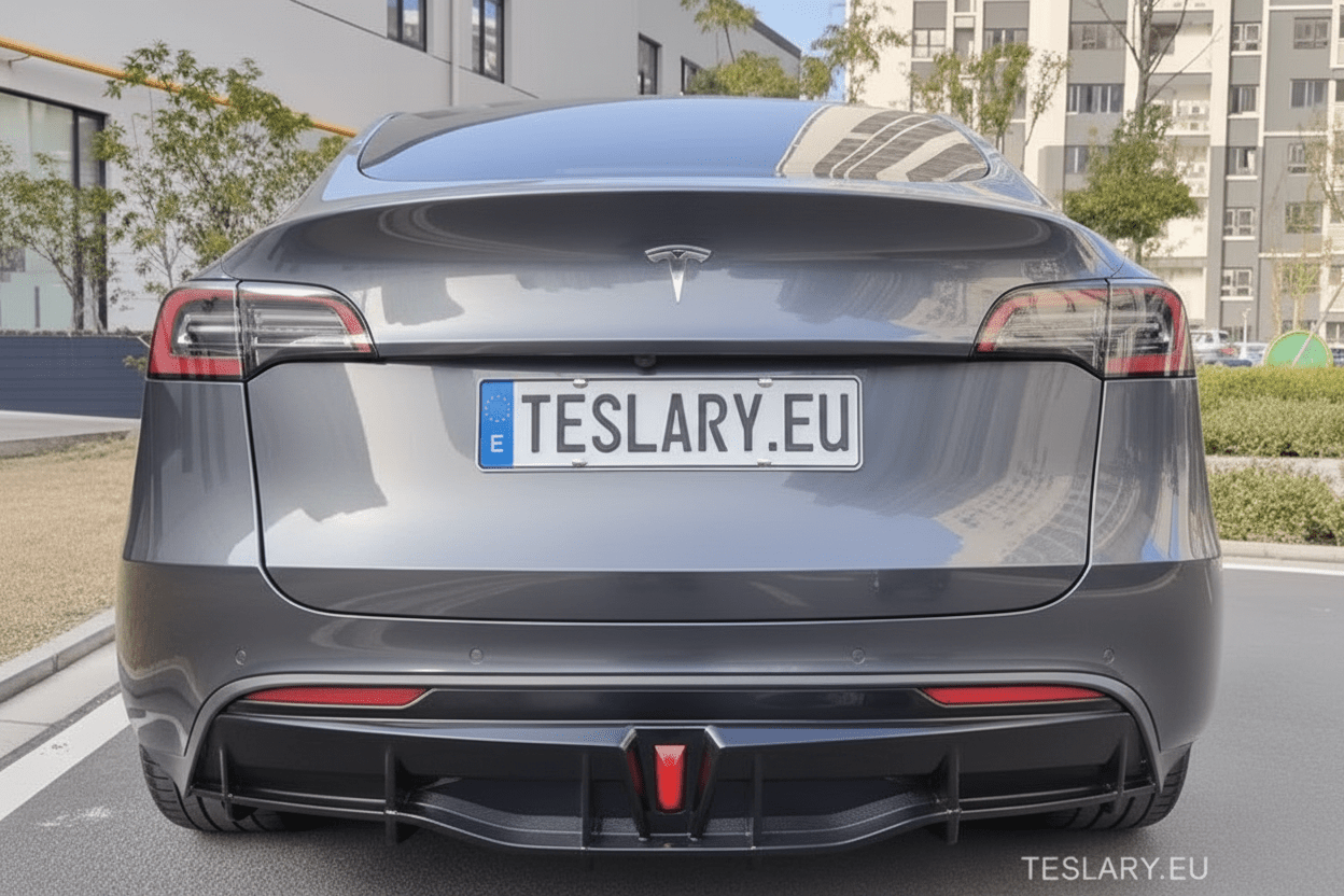 TESLA MODEL Y REAR BUMPER DIFFUSER ABS CUSTOM FIT - TESLARY Tesla Shop Accessories Europe Nederlands Dublin Cork Ireland Deutschland Espana Alicante France Italia