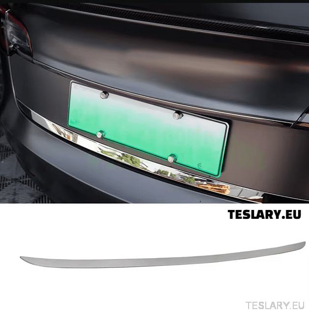 Tesla Model Y Trunk Chrome Protective Strips - TESLARY Tesla Shop Accessories Europe Nederlands Dublin Cork Ireland Deutschland Espana Alicante France Italia